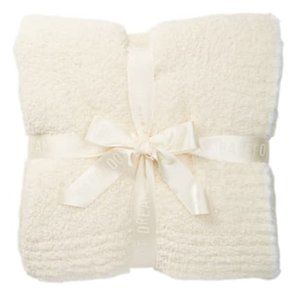 Barefoot Dreams CozyChic Trimmed Throw Cream Stone